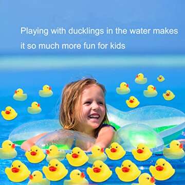 Rubber Duck Bath Toys 50PCS Mini Ducks Bulk for Kids Baby Shower Decorations Birthday Party Favors Gift Classroom Summer Beach Pool Activity Carnival Game