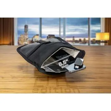 Xtreme Sight Line ~ Xecutive LITE Series Faraday Bag for Phones and Other Small Electronics ~ Data Security for Executive Travel ~ Tracking/Hacking Defense ~ Black Ballistic Nylon