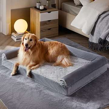 WNPETHOME Orthopedic Dog Bed for Medium Large Dogs, Waterproof Cover