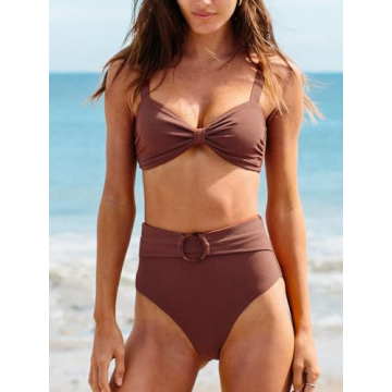 CUPSHE Women's Stylish High Waisted Bikini Set for Summer