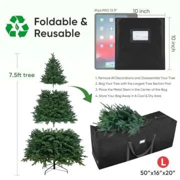 BALEINE 7.5ft Heavy Duty Christmas Tree Storage Bag