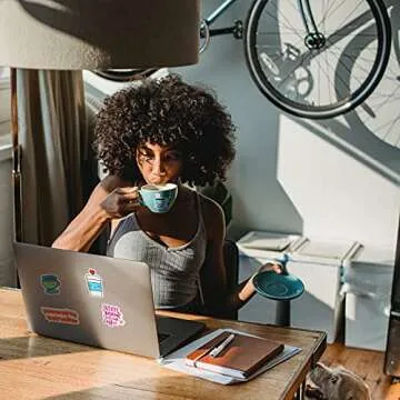 100 Pieces Cute Coffee Stickers for Water Bottles Love Coffee Time Vinyl Waterproof Stickers Laptop Stickers for Teens Adults Water Bottles Bicycle Skateboard Luggage Decals Coffee Cup Sticker