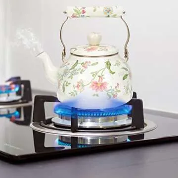 Vintage Enamel Teapot 2.5L - Stylish Stovetop Kettle