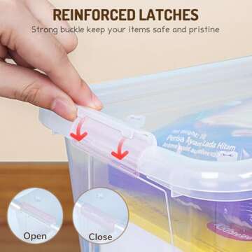 GAMENOTE Clear Plastic Storage Bins with Lids,Stackable Containers for Classroom,Toy Storage Organizer, 5 Qt 6 Pack Small Tubs,Tote Box for Kids Playroom,Sorting(12×7.2×5.1 in)