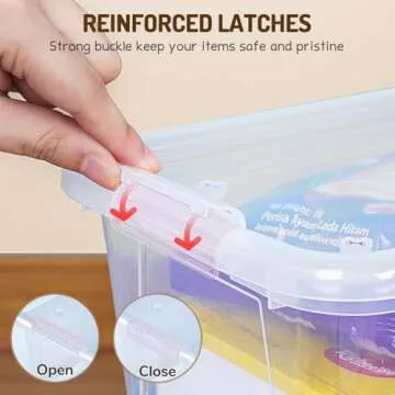 GAMENOTE Stackable Clear Storage Bins with Lids