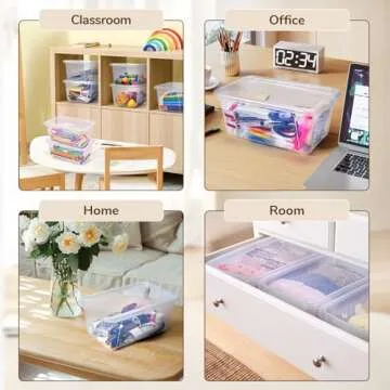 GAMENOTE Stackable Clear Storage Bins with Lids