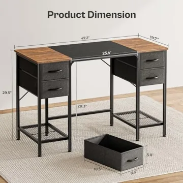 Huuger 47 Inch Computer Desk with Storage Solutions