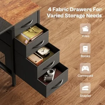 Huuger 47 Inch Computer Desk with Storage Solutions