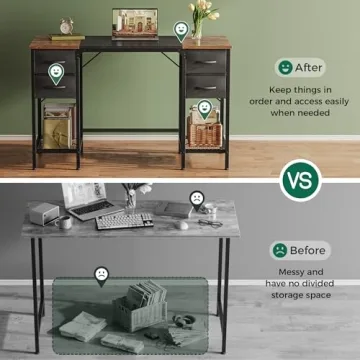 Huuger 47 Inch Computer Desk with Storage Solutions