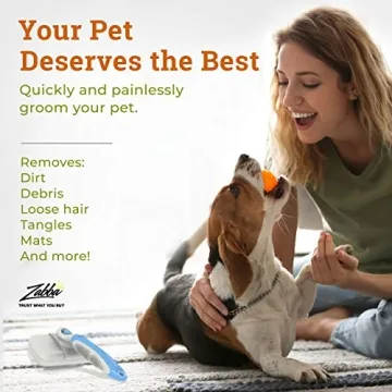 The Pet Portal Self Cleaning Dog Brush for Shedding Slicker Brush Cat Long Haired Pet Brush Grooming Deshedding Supplies - Small Pets White