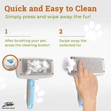 The Pet Portal Self Cleaning Dog Brush for Shedding Slicker Brush Cat Long Haired Pet Brush Grooming Deshedding Supplies - Small Pets White