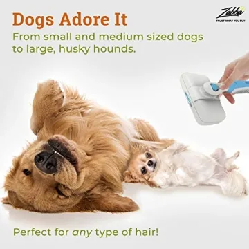 The Pet Portal Self Cleaning Dog Brush for Shedding Slicker Brush Cat Long Haired Pet Brush Grooming Deshedding Supplies - Small Pets White