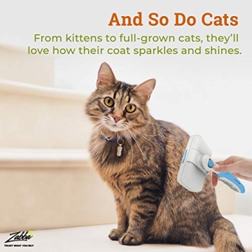 The Pet Portal Self Cleaning Dog Brush for Shedding Slicker Brush Cat Long Haired Pet Brush Grooming Deshedding Supplies - Small Pets White