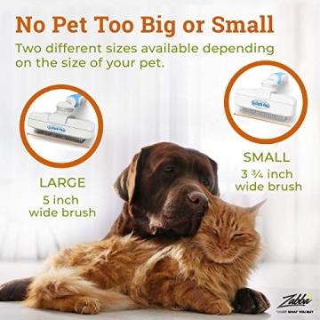 The Pet Portal Self Cleaning Dog Brush for Shedding Slicker Brush Cat Long Haired Pet Brush Grooming Deshedding Supplies - Small Pets White