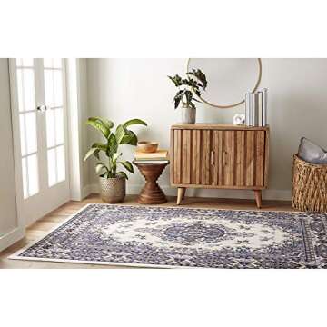 Home Dynamix Premium Sakarya Traditional Medallion Border Area Rug, Porcelain, 5'2"x7'4" Rectangle