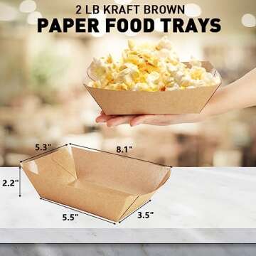 DEAYOU 250 Pack Paper Food Boats - Perfect for Parties & Events