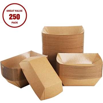 DEAYOU 250 Pack Paper Food Boats for Parties and Events