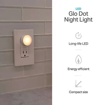 Lights by Night Mini LED Night Light, Plug-In, Dusk to Dawn Sensor, Warm White, Compact, Ambient Lighting, LED Lights for Bedroom, Bathroom, Nursery, Hallway, Kitchen, 55166, 10 Pack