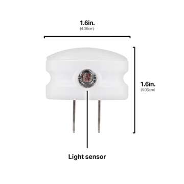 Lights by Night Mini LED Night Light, Plug-In, Dusk to Dawn Sensor, Warm White, Compact, Ambient Lighting, LED Lights for Bedroom, Bathroom, Nursery, Hallway, Kitchen, 55166, 10 Pack