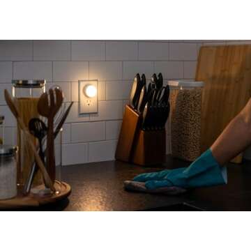 Lights by Night Mini LED Night Light, Plug-In, Dusk to Dawn Sensor, Warm White, Compact, Ambient Lighting, LED Lights for Bedroom, Bathroom, Nursery, Hallway, Kitchen, 55166, 10 Pack