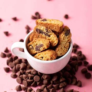 Highkey Keto Chocolate Chips Biscotti - 3 Pack - Low Carb Healthy Sugar Free Gluten Free Keto Snacks...