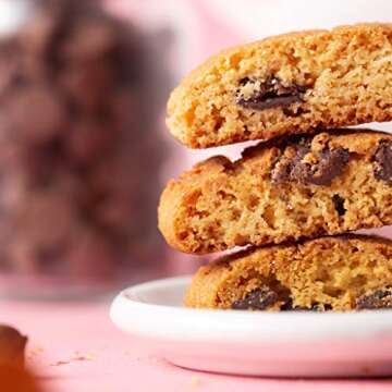 Highkey Keto Chocolate Chips Biscotti - 3 Pack - Low Carb Healthy Sugar Free Gluten Free Keto Snacks European Biscuit Carb Free Snacks Keto Food for Diabetic Ketogenic Paleo Protein Snacks Diet