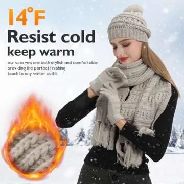 Womens Scarfs Winter Gloves and Hat Sets for Women Scarf Set Hat Glove Hat Gloves Women's Winter Hats,Winter Beanie Scarves Ladies Guantes Invierno Mujer Beanies Caps Gloves Soft Gift for Mather Grey