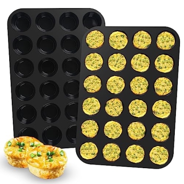 Inn Diary Silicone Muffin Pan for Baking 24 Cups Non-Stick Mini Cupcake Pan, BPA Free Silicone Bakin...