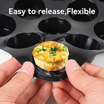 Silicone Muffin Pan for Non-Stick Mini Cupcakes 24 Cups