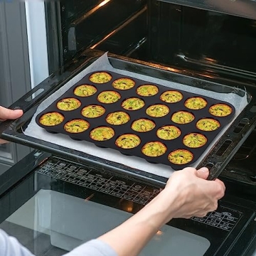 Silicone Muffin Pan for Non-Stick Mini Cupcakes 24 Cups
