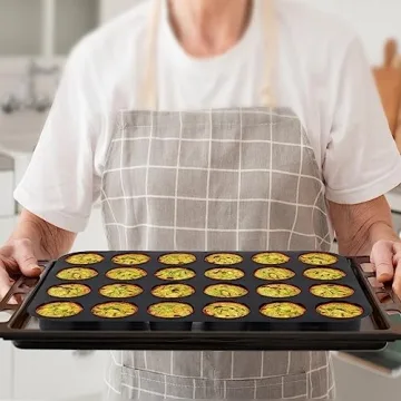 Silicone Muffin Pan for Non-Stick Mini Cupcakes 24 Cups