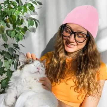 American Trends Men Women Beanie Hat Knit Cuffed Winter Hats Warm Soft Cute Plain Skull Beanie Hats for Outdoor Pink One Size