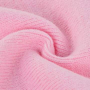 American Trends Men Women Beanie Hat Knit Cuffed Winter Hats Warm Soft Cute Plain Skull Beanie Hats for Outdoor Pink One Size