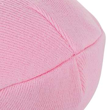 American Trends Men Women Beanie Hat Knit Cuffed Winter Hats Warm Soft Cute Plain Skull Beanie Hats for Outdoor Pink One Size