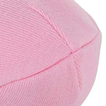 American Trends Men Women Beanie Hat Knit Cuffed Winter Hats Warm Soft Cute Plain Skull Beanie Hats for Outdoor Pink One Size
