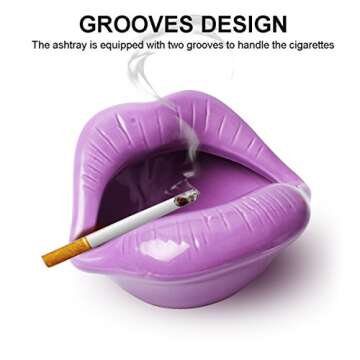 Queenbox Creative Ceramic Cigarette Ashtrays with Lips Style Fashion Home Decorations