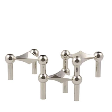 StoffNagel Candle Holder - Elegant Metal Design, 3 Modular Segments, 6.5 x 10.2 cm