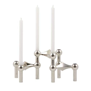 StoffNagel Candle Holder - Elegant, Modular Design in Silver