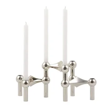 StoffNagel Candle Holder - Elegant, Modular Design in Silver