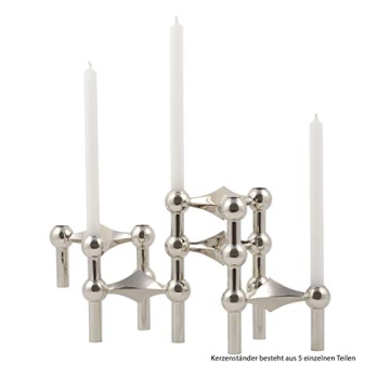 StoffNagel Candle Holder - Elegant, Modular Design in Silver