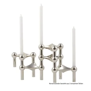 StoffNagel Candle Holder - Elegant, Modular Design in Silver