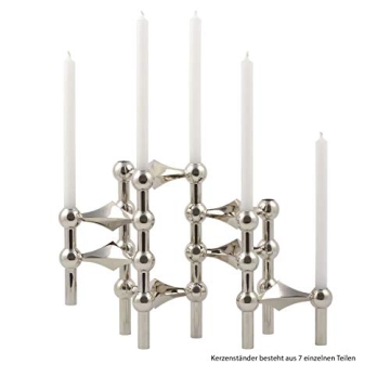 StoffNagel Candle Holder - Elegant, Modular Design in Silver