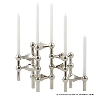 StoffNagel Candle Holder - Elegant, Modular Design in Silver