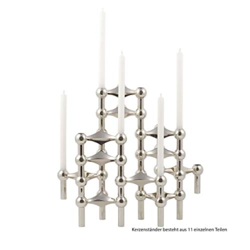 StoffNagel Candle Holder - Elegant, Modular Design in Silver