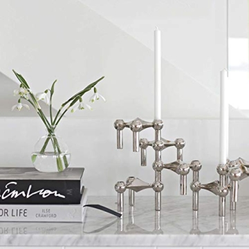 StoffNagel Candle Holder - Elegant, Modular Design in Silver
