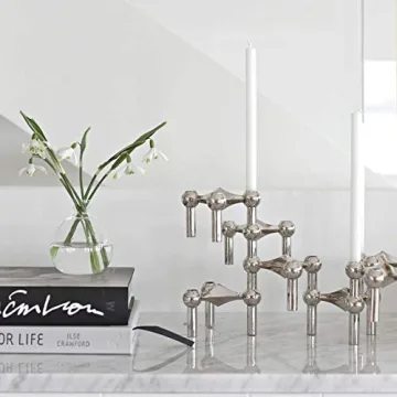 StoffNagel Candle Holder - Elegant, Modular Design in Silver