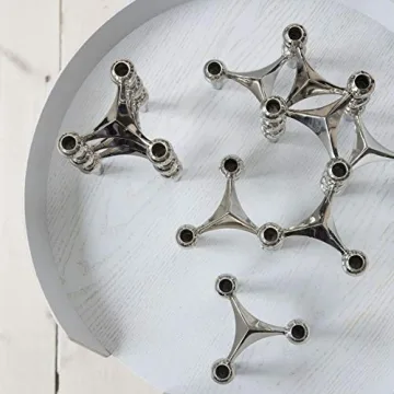 StoffNagel Candle Holder - Elegant, Modular Design in Silver