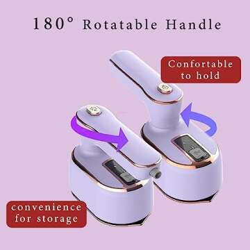Travel Steamer Iron for Clothes Mini: Handheld Size Portable Fabric Clothing Steamers Small Hand Garment Electric Steam Ironing Machine for Dress Shirt Plancha a de Vapor para Ropa Portatil