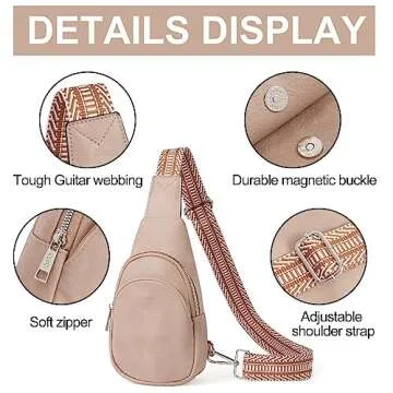 CLUCI Small Sling Bag for Women,Vegan Leather Crossbody Bags for Women,Fanny Packs with Guitar Strap