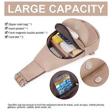 CLUCI Small Sling Bag for Women,Vegan Leather Crossbody Bags for Women,Fanny Packs with Guitar Strap